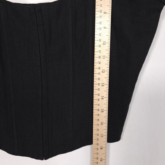 NWT NIA Women’s Corset Size L Domenico Black LINEN Blend Top Tie Sleeve NT-1156 - Picture 3 of 9